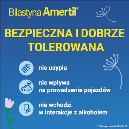 Bilastyna Amertil, 20 mg, 20 tabletek