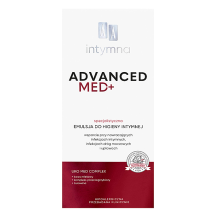 AA Intymna Advanced Med+, specjalistyczna emulsja do higieny intymnej pH 3,5, 300 ml  - KOSMETYK