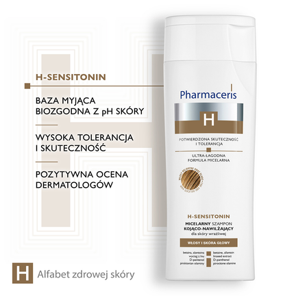 Pharmaceris H Sensitonin, micelarny szampon kojąco-nawilżający do skóry wrażliwej, 250 ml - ERIS