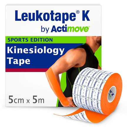 Leukotape K by Actimove, taśma kinezjologiczna, pomarańczowa, 1 sztuka  - Stabilizujące