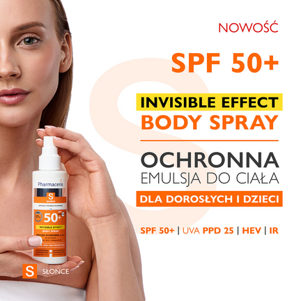 Pharmaceris S invisible Effect Body Spray, emulsja ochronna do ciała SPF 50+, 150 ml - KOSMETYK