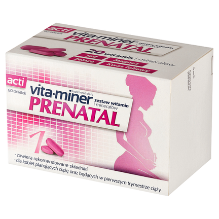 Vita-Miner Prenatal, 60 tabletek - SUPLEMENT DIETY