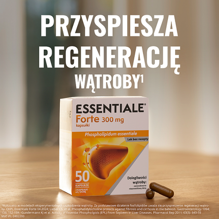 Essentiale Forte, 300 mg, 50 kapsułek - PRODUKT LECZNICZY NIEREFUNDOWANY OTC