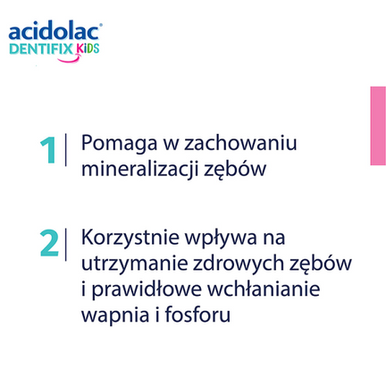 Acidolac Dentifix Kids, smak truskawkowy, 30 tabletek do ssania - 5903060613867
