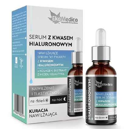 EKAMEDICA Serum do twarzy z kwasem hialuronowym. Nawilżenie i elastyczność, 20 ml — Składniki i ocena