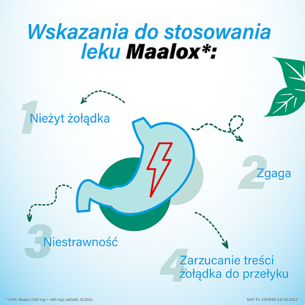 Maalox 400 mg + 400 mg, 40 tabletek - 5909990225224