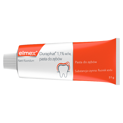 Elmex Duraphat 1,1% w/w, pasta do zębów, 51 g - 8718951535343