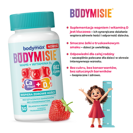 Bodymax, Bodymisie wapń+D3, 50 żelek - ORKLA HEALTH