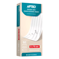 Paski do zamykania ran w kolorze białym, 3 mm x 75 mm, 5 pasków