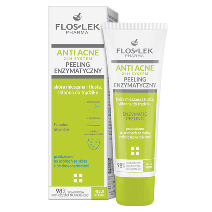 FLOS-LEK Floslek Anti Acne 24H System Peeling enzymatyczny, 50 ml — Składniki i ocena