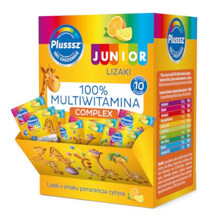 Plusssz Junior 100% Multiwitamina Complex, 100 lizaków - zdjęcie produktu