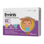 Eminis Activlab Pharma, smak truskawkowy, 30 tabletek do ssania