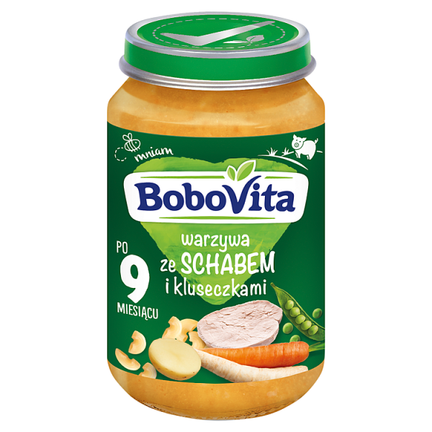 Bobovita Warzywa ze schabem i kluseczkami po 9 miesiącu, 190 g - zdjęcie produktu