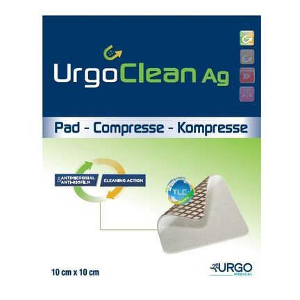 UrgoClean Ag, 10 cm x 10 cm, opatrunek z matrycą ze srebrem, 1 opatrunek - zdjęcie produktu