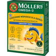 Möller’s Omega-3 Rybki Wysoka Koncentracja, o smaku owocowym, 27 żelek
