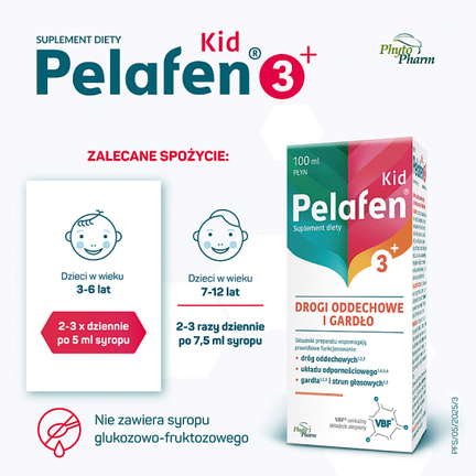 Pelafen KID 3+, syrop, 100 ml - Wspierające