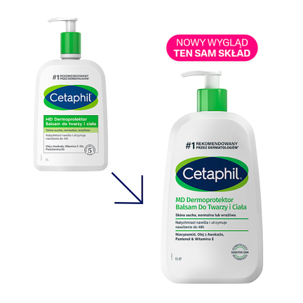 Cetaphil MD Dermoprotektor, balsam do twarzy i ciała, 1000 ml - Nawilżające, Regenerujące, Łagodzące