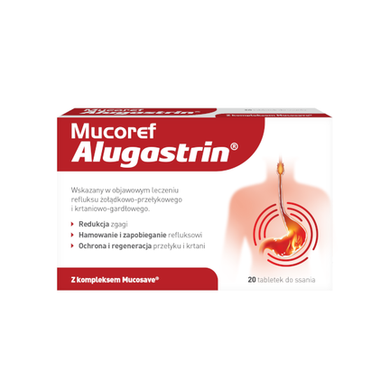 Mucoref Alugastrin, 20 tabletek do ssania  - zdjęcie produktu