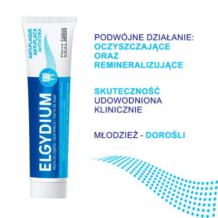 Elgydium Anti-Plaque, antybakteryjna pasta do zębów, 75 ml - PASTA DO ZĘBÓW