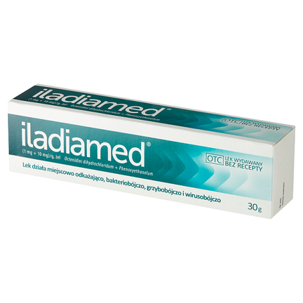 Iladiamed (1 mg + 10 mg)/g, żel, 30 g - PRODUKT LECZNICZY NIEREFUNDOWANY OTC
