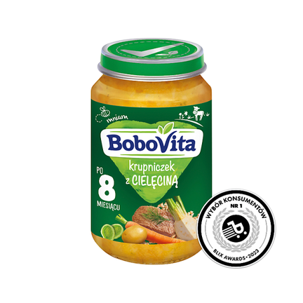 Bobovita Krupniczek z cielęciną po 8 miesiącu, 190 g - ŻYWNOŚĆ SPECJALNEGO PRZEZNACZENIA MEDYCZNEGO