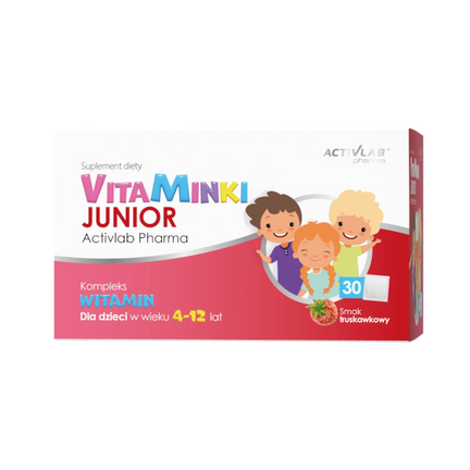 Vitaminki Junior Activlab Pharma, smak truskawkowy, 30 saszetek - zdjęcie produktu