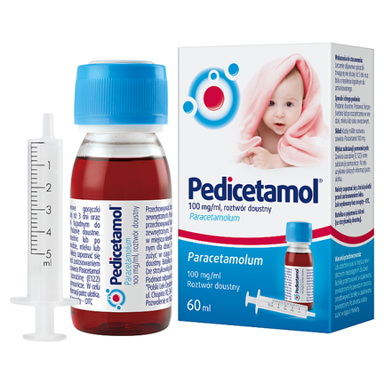 Pedicetamol 100 mg/ml, roztwór doustny, 60 ml - zdjęcie produktu