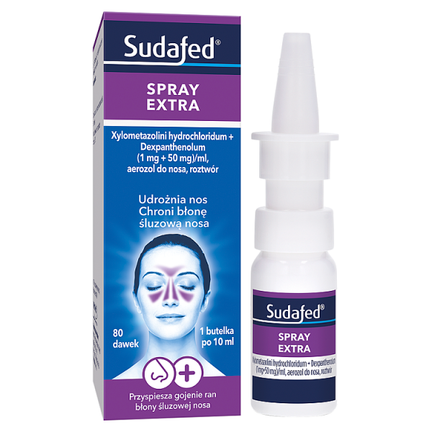 Sudafed Spray Extra, (1 mg + 50 mg)/ml, aerozol do nosa, roztwór, 10 ml - PRODUKT LECZNICZY NIEREFUNDOWANY OTC