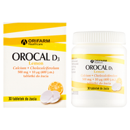 Orocal D3 Lemon 500 mg + 10 μg (400 j.m.), 30 tabletek do żucia