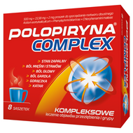 Polopiryna Complex, 500 mg + 15,58 mg + 2 mg, proszek do sporządzania roztworu doustnego, 8 saszetek