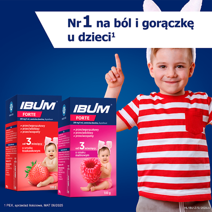 IBUM FORTE 200 mg/5 ml, zawiesina doustna o smaku malinowym, 150 g - HASCO-LEK