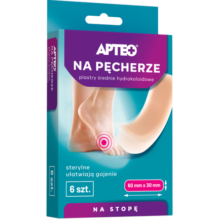 Apteo, plastry na pęcherze, hydrokoloidowe, średnie, 6 sztuk - zdjęcie produktu