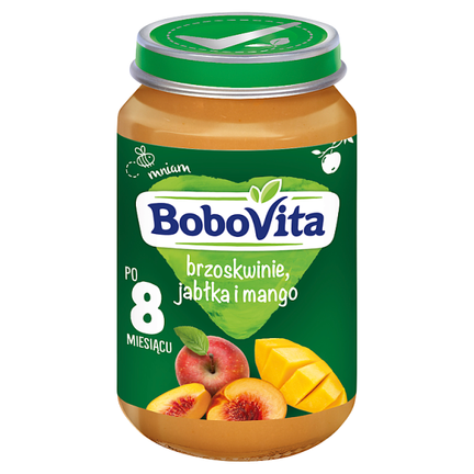 Bobovita deserek Brzoskwinie, jabłka i mango po 8 miesiącu, 190 g - zdjęcie produktu