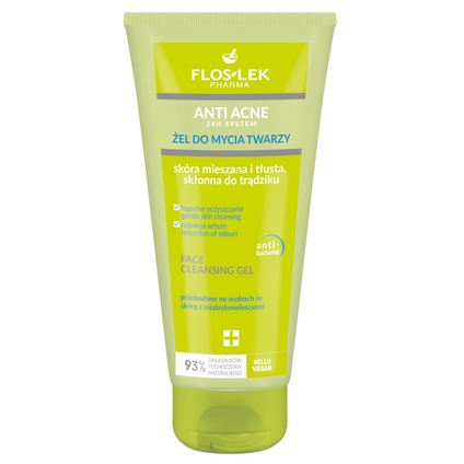 FLOS-LEK Floslek Anti Acne 24h System Gesichtsreinigungsgel, 200 ml