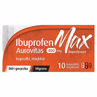 Ibuprofen MAX Aurovitas 400 mg, 10 kapsułek