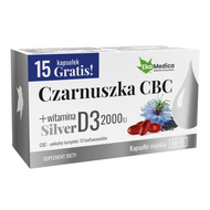 Czarnuszka CBC Silver + witamina D3 2000 IU, 75 kapsułek miękkich