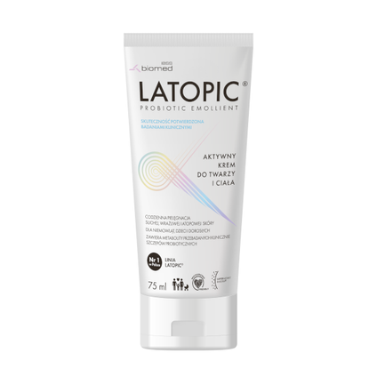 BIOMED KRAKÓW Latopic Probiotic Emollient, krem do twarzy i ciała, od 1 dnia życia, 75 ml — Składniki i ocena