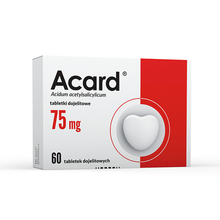 Acard 75 mg, 60 tabletek dojelitowych - PRODUKT LECZNICZY NIEREFUNDOWANY OTC