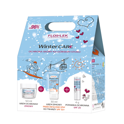 FLOS-LEK Flos-Lek Winter Care, krem ochronny zimowy, 50 ml + krem w sztyfcie SPF 50+, 16 g + pomadka SPF 20, 1 szt. — Składniki i ocena