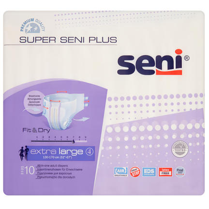 Pieluchomajtki Super Seni Plus, rozmiar XL, 10 sztuk - zdjęcie produktu