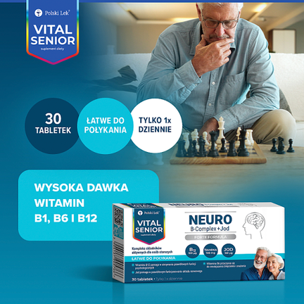 Vital Senior Neuro B-Complex + Jod, 30 tabletek - POLSKI LEK