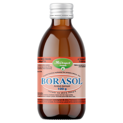 Borasol,  3% kwas borny, roztwór na skórę, 100 g - zdjęcie produktu