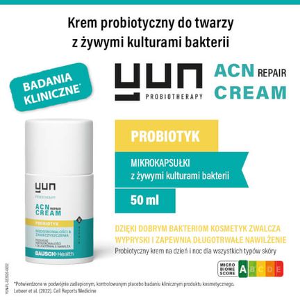 Yun Acn Repair krem probiotyczny do twarzy, 50 ml - KOSMETYK