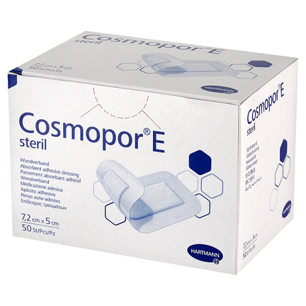 Cosmopor E, 7,2 cm x 5 cm, na rany pooperacyjne i pozabiegowe, 50 opatrunków  - 4049500970952