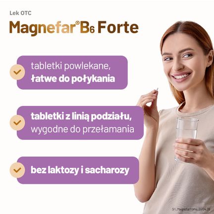 Magnefar B6 Forte, 100 mg + 10,10 mg, 60 tabletek powlekanych - Układ mięśniowy, Układ nerwowy