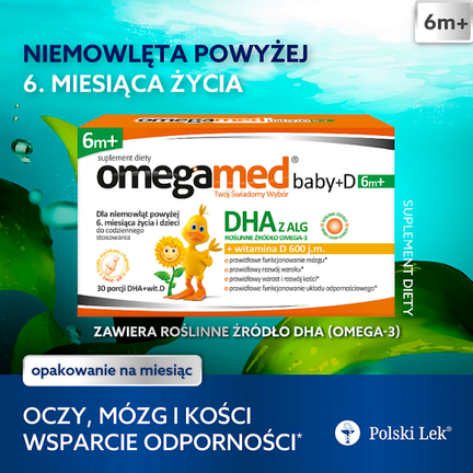 Omegamed baby+D, 6m+, 30 kapsułek twist-off - SUPLEMENT DIETY