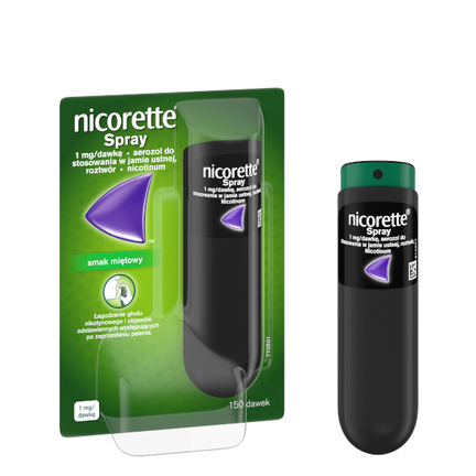 Nicorette Spray, aerozol do stosowania w jamie ustnej, 150 dawek, 13,2 ml - PRODUKT LECZNICZY NIEREFUNDOWANY OTC