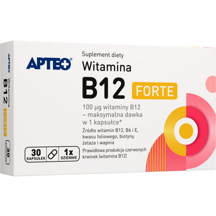 Witamina B12 forte APTEO, 30 kapsułek twardych - zdjęcie produktu