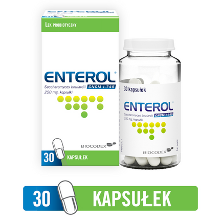Enterol, 250 mg, 30 kapsułek - PRODUKT LECZNICZY NIEREFUNDOWANY OTC