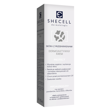 CELTHER POLSKA Shecell Dermatologic Protect, skóra z przebarwieniami, dermoaktywny krem, 40 ml — Składniki i ocena